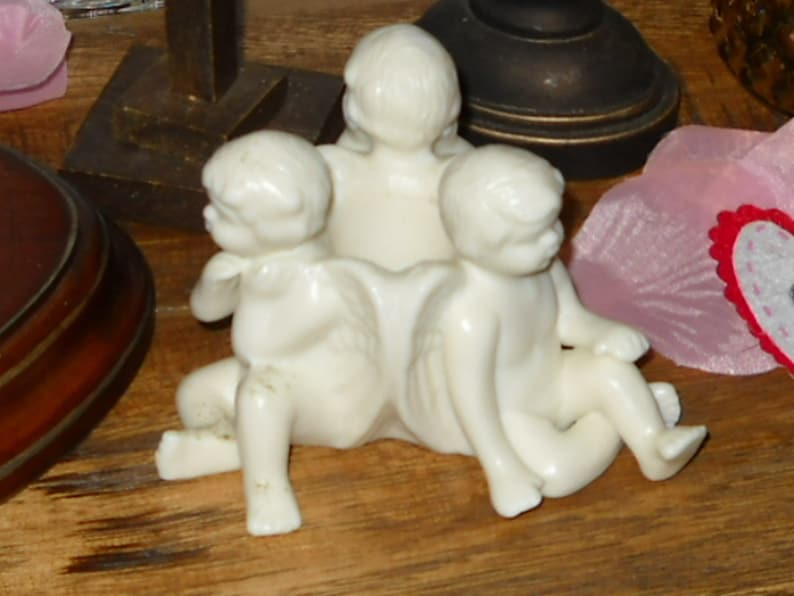Heavenly Cherub Porcelain Bisque Taper Candle Holder