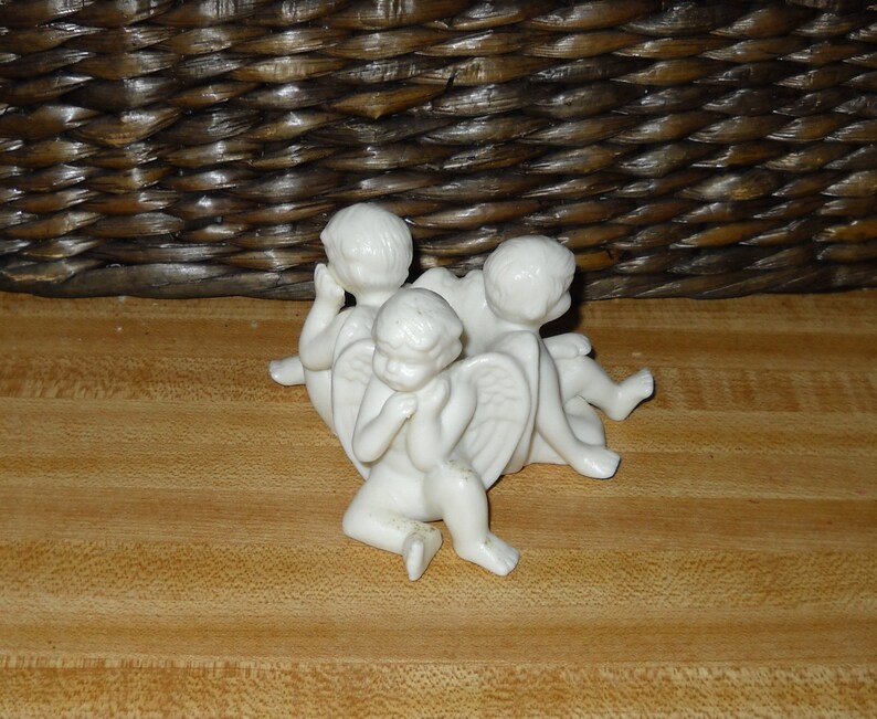 Heavenly Cherub Porcelain Bisque Taper Candle Holder