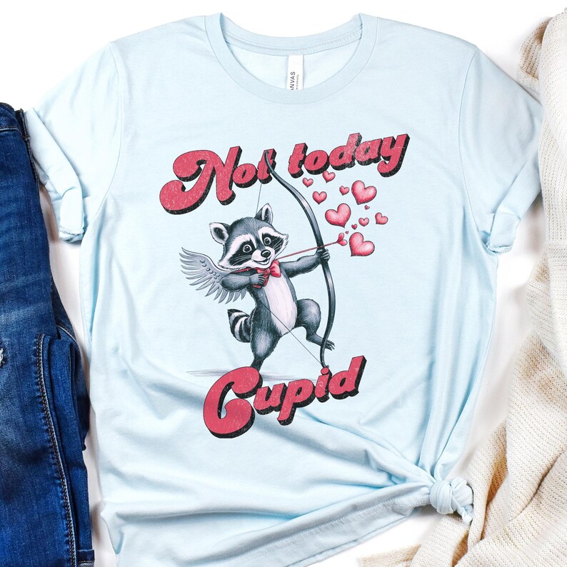Cupid Raccoon Funny Raccoon Anti-valentine PNG: Sarcastic Cupid T-shirt Design ...