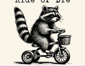 Ride or Die | Funny Raccoon Png | Sarcastic Sublimation Shirt Design | Mom Life