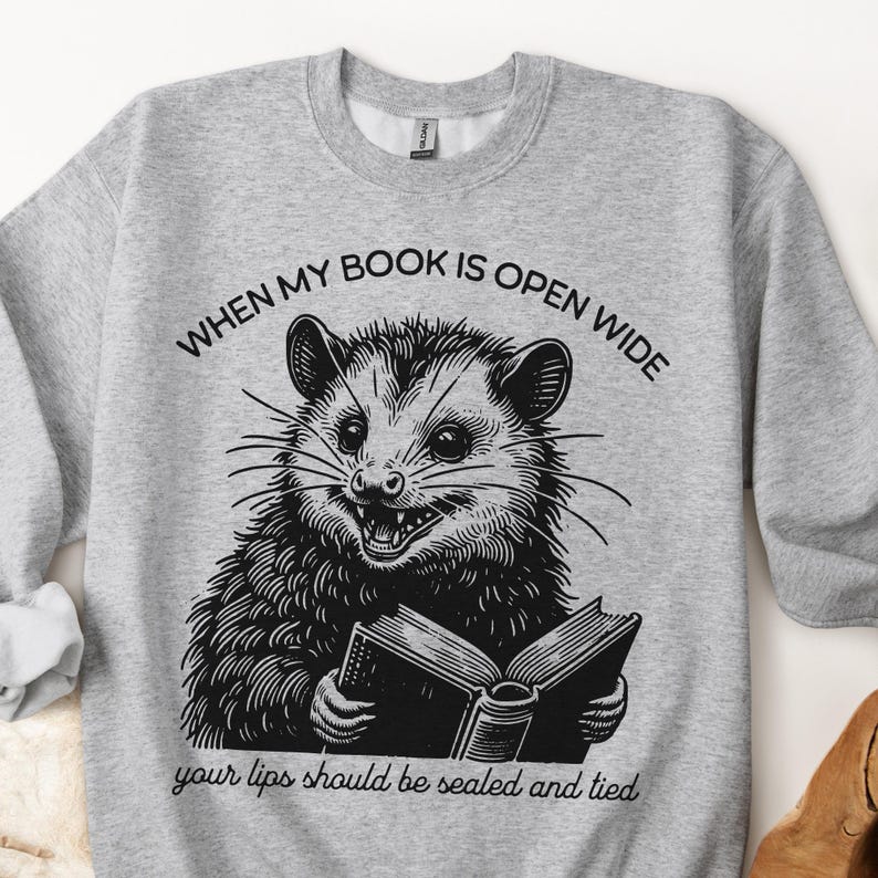 Funny Book Png, If My Book Is Open png, Sarcastic Possum Shirt png, Book Lover Sublimation Design, Bookish png, Booktrovert, Reader png file image 6