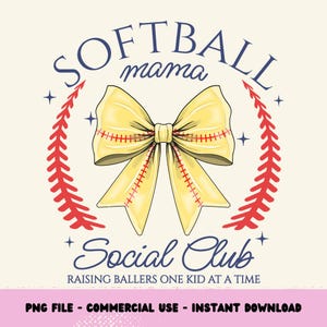 Softball Mama Social Club, Softball Coquette Bow Softball PNG, Softball Game Day, Softball Mom Png Shirt Design, Softball Season, Proud Mom