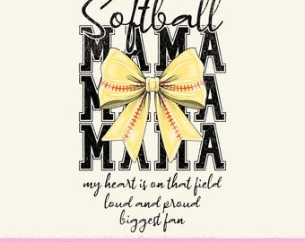 Softball Mama PNG, Softball Coquette Bow PNG, Softball Game Day Png, Softball Mom Png Sublimation Shirt Design, Softball Mom Life png
