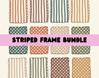 Fall Hand Drawn Frames, Wavy & Striped Whimsical Frame Clipart Png, Hand Drawn Borders Clipart, Doodle Frames, Striped Frames, Trending Now