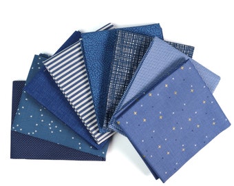 Blue (8) Piece Bundle - Fat Quarter Bundle - Curated Fat Quarter Bundles - Quilting Fabric - Blue Fat Quarters, Blue Fabric Bundle
