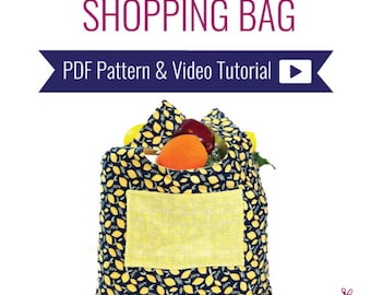 Foldable Shopping Tote - Downloadable PDF Pattern & Video Tutorial