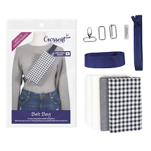 Gingham Belt Bag Sewing Kit: DIY Beginner Project with Video