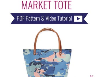 Market Tote Bag Sewing Pattern: Beginner-Friendly, Full Video Tutorial (PDF Download)