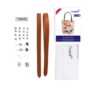 Lincoln Tote Leather Handles, Pattern & Hardware Kit - Tan