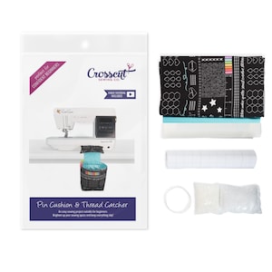 May include: A sewing kit for making a pin cushion and thread catcher. The kit includes fabric, interfacing, a video tutorial, and a clear plastic bag. The kit is perfect for beginners and includes a video tutorial.