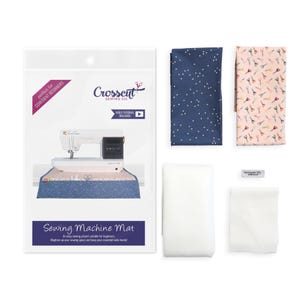 May include: A sewing machine mat kit with fabric pieces and a sewing machine. The kit includes a sewing machine mat, two fabric pieces, and two white fabric pieces. The mat is in a clear plastic package with the text "Sewing Machine Mat".