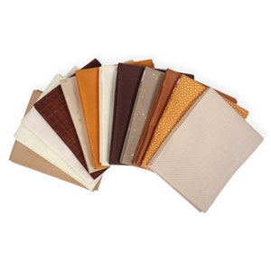 Caramel Latte (12) Piece Fat Quarter Bundle, Beige, Tan, Neutral Curated Fabric, Brown Fat Quarters,  Fall Fat Quarters, Autumn Fabric