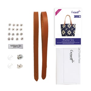 Market Tote Bag Handles, Hardware & Pattern - Tan - Purse Handles, Handbag Handles Genuine Leather Handles - Leather Handles for Bags