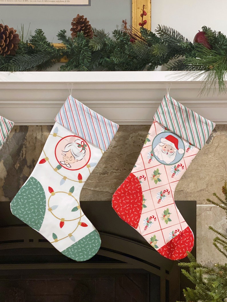 Santa Clause Lane Christmas Stocking Panel by Melissa Etsy