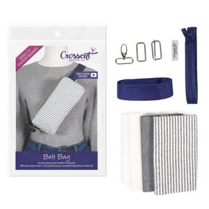 Linen Stripe Belt Bag Sewing Kit: Beginner DIY Project (Video Tutorial)