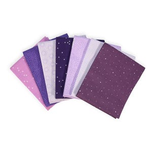 Purple Fabric Fat Quarter Bundle: Quilting Cotton (7 Piece)