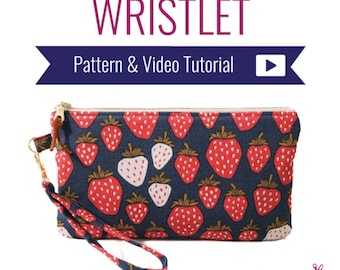 Wristlet Sewing Pattern: Beginner Zipper Pouch with Video (Downloadable PDF)