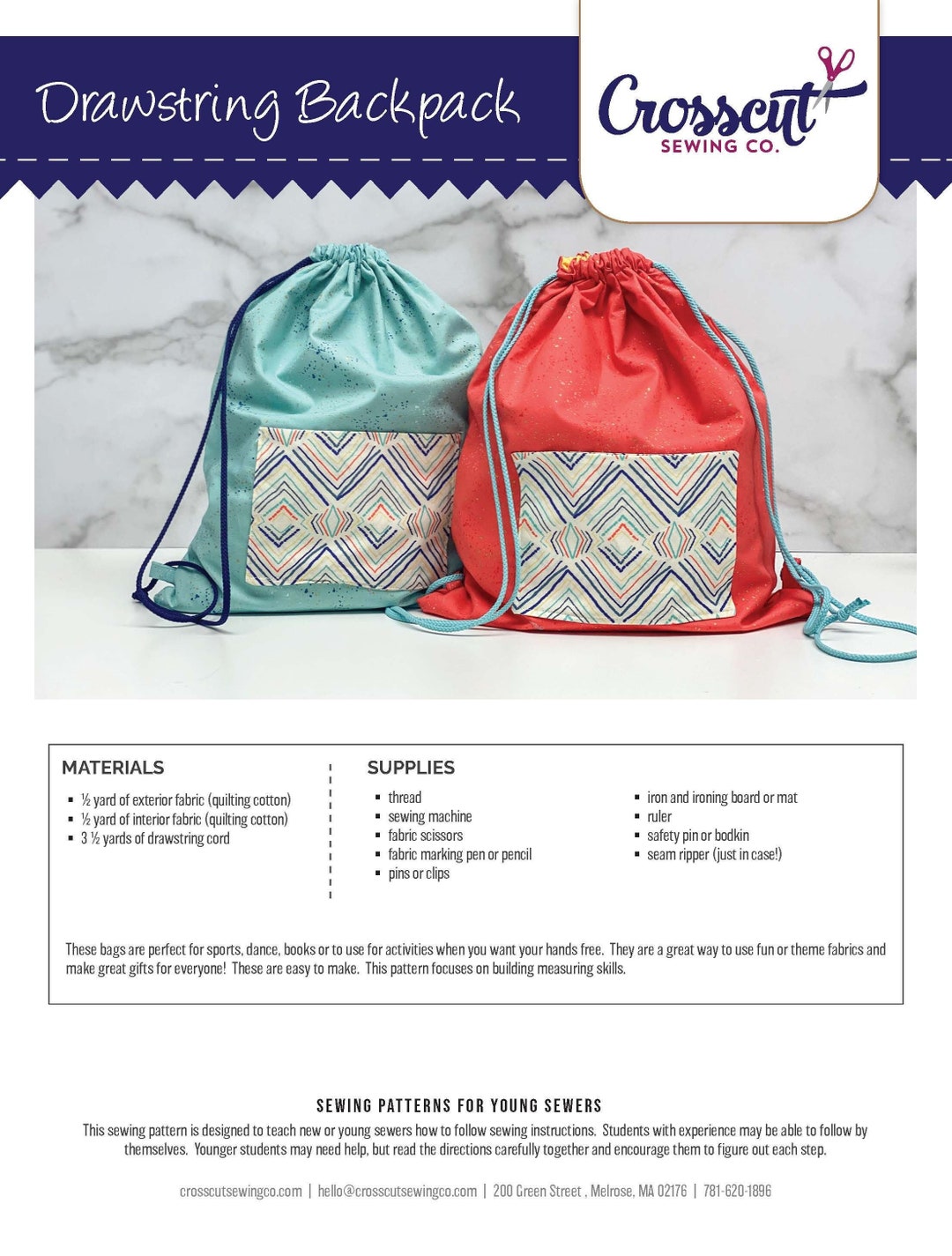 HOW TO SEW A DRAWSTRING BACKPACK / Sports Bag / Tote Bag / Easy Sewing  Tutorials / DIY Bag / Lined 