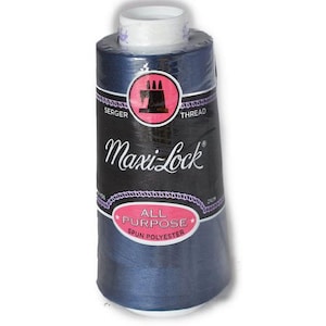 Maxi-Lock Medium Navy Serger Thread: 3000 Yard Spun Polyester Cone