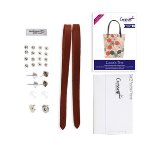 Lincoln Tote Leather Handles, Hardware Kit & Pattern - Chestnut