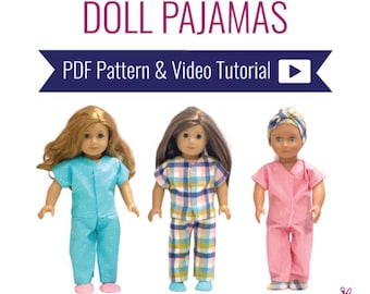 18" Doll Pajama Sewing Pattern: Reversible Top (PDF Pattern & Video)