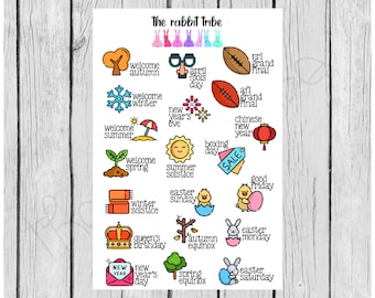 Public Holidays - wacky holidays - planner stickers