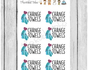 Mini Sticker Sheet - change towels - planner stickers