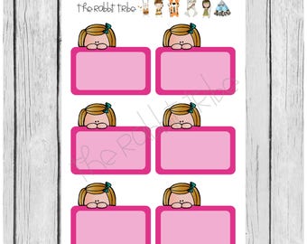 Mini Sticker Sheet - "sticky beaks" - pink - planner stickers