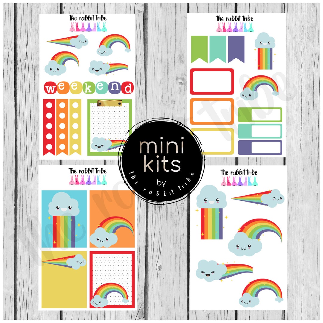 Birthday Planner Stickers Printable 0.76 Reminder Rainbow Planner