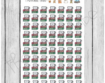 Mini Sticker Sheet - coffee and a book icon - planner stickers