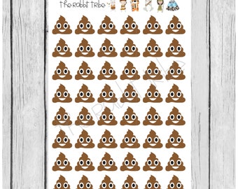 Mini Sticker Sheet - poop emoji - planner stickers