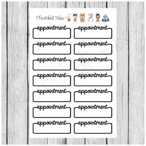 Mini Sticker Sheet - appointment box -  planner stickers