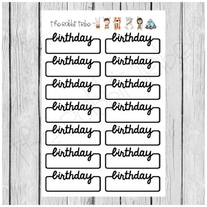 Mini Sticker Sheets - birthday box - planner stickers