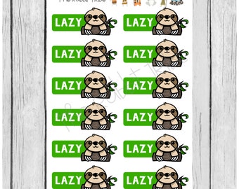 Mini Sticker Sheet - lazy sloth - planner stickers