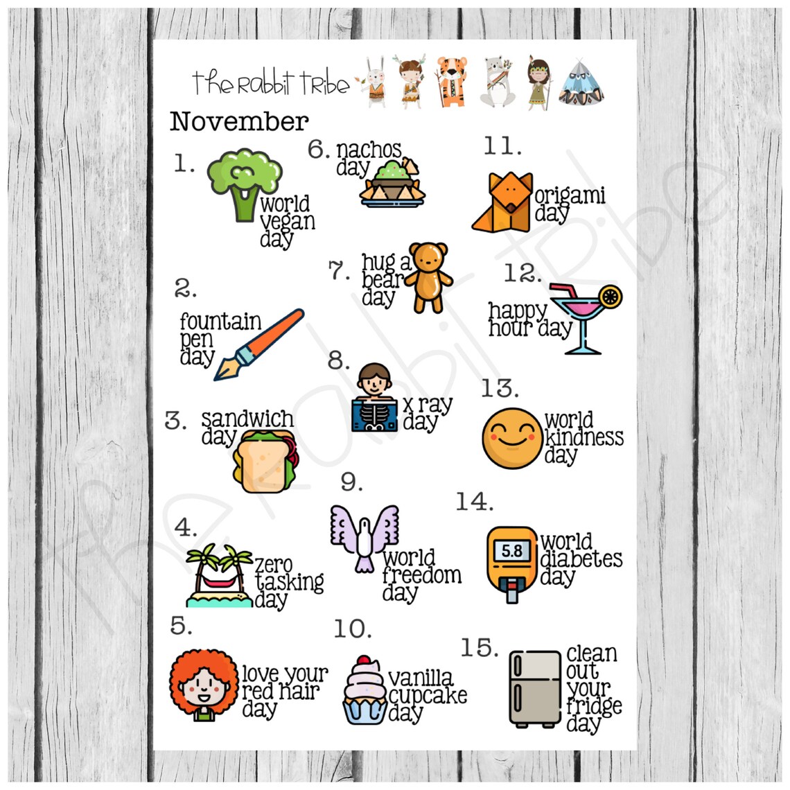 November wacky holidays planner stickers Etsy