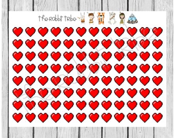 Mini Icons - pixel hearts - planner stickers