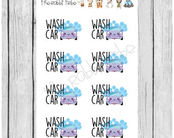 Mini Sticker Sheet - wash car - planner stickers