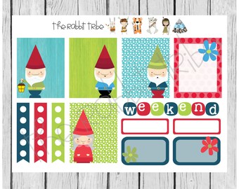 Weekly sticker set - Gnomes - planner stickers