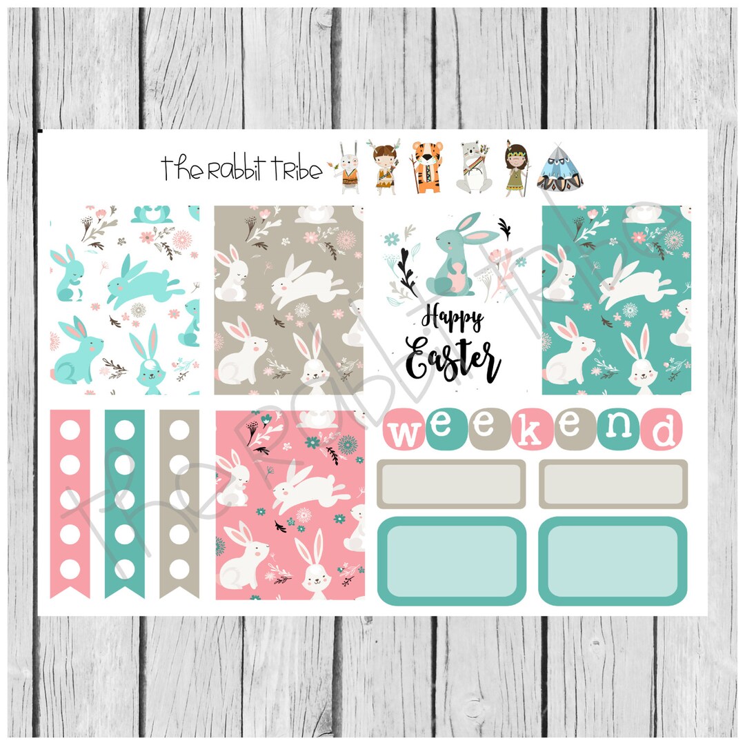 Weekly Sticker Set Sweet Easter Bunnies Planner Stickers - Etsy