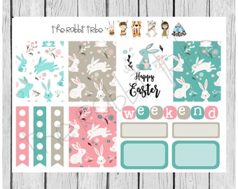 Weekly Sticker Set Rabbits Bunnies Planner Stickers | Etsy