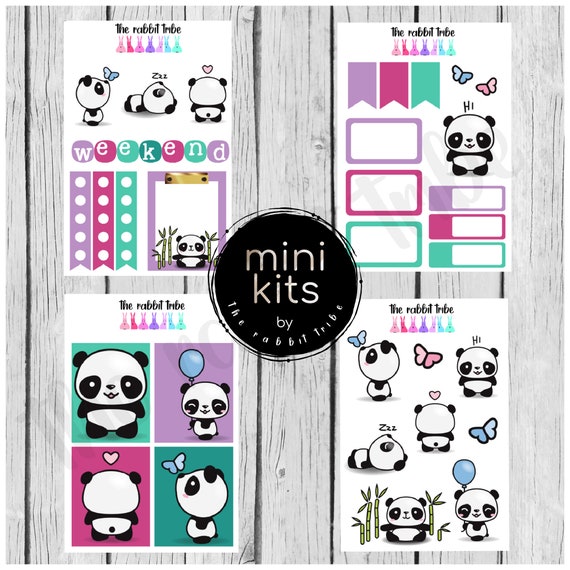 Mini Kits - Kawaii Panda - planner stickers