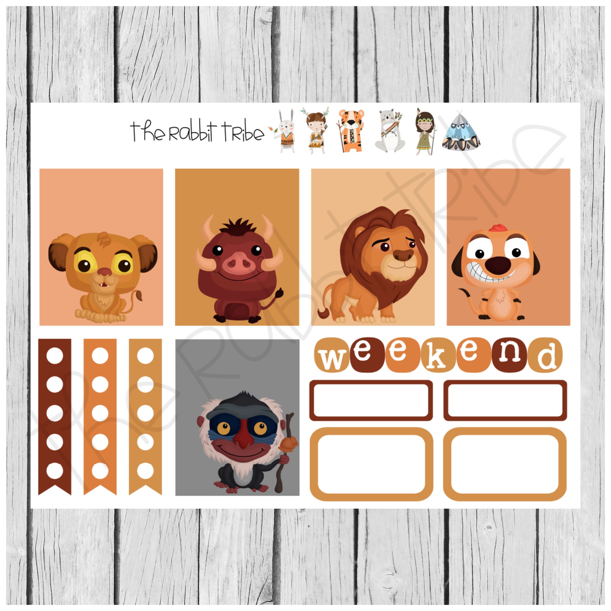 Weekly sticker set Lion King planner stickers Etsy