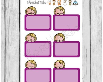 Mini Sticker Sheet - "sticky beaks" - purple - planner stickers