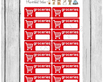 Mini Sticker Sheet - grocery planner - planner stickers