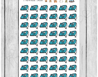Mini Sticker Sheet - iron, cleaning icon - planner stickers