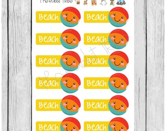 Mini Sticker Sheet - beach - planner stickers