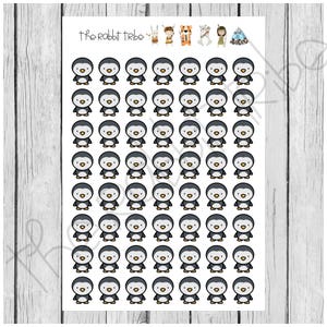 Mini Sticker Sheet - micro icons - penguins - planner stickers