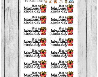 Mini Sticker Sheets - takeaway kinda day, eat out, take out - planner stickers