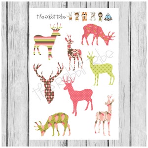 Mini Sticker Sheet - deer - planner stickers