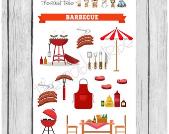 Mini Sticker Sheet - bbq - planner stickers